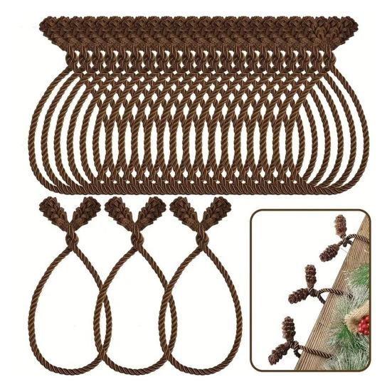 12Pcs Christmas Garland Ties 20 Inches Reusable Flexible Wreath Hanging Ropes Wreath Twist Tie for Banister Railings Stairs Trees Holiday Decoration