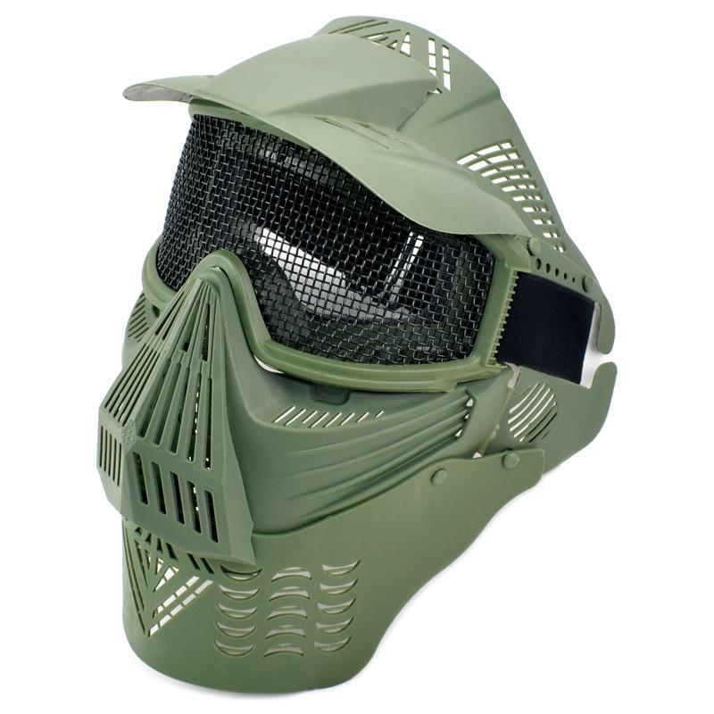 Breathable Large Steel Mesh Tactical Full-Face Mask, Protective Face Guard for CS Wargame Outdoor Combat Training