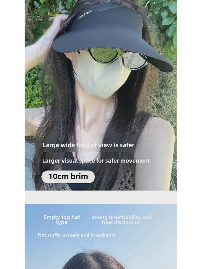 Женская бесшовная солнцезащитная шляпа: Большие поля, ажурный верх для езды на велосипеде весной и летом