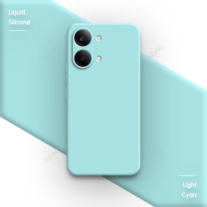 Квадратный чехол из жидкого силикона для телефона Xiaomi Poco X8 Pro Max 5G, простой, мягкий, базовый, с внутренней flocked-отделкой, задняя крышка-оболочка X8Pro