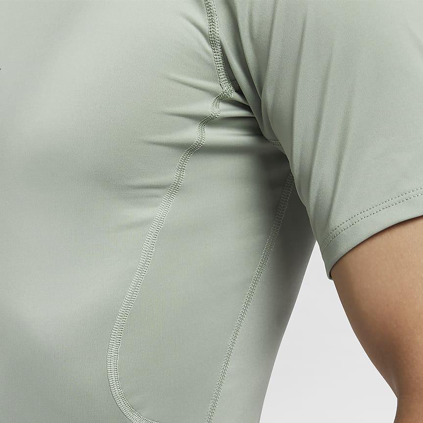 Nike Футболка Pro Dri-Fit Comfortable Moisture-Wicking Slim Fit с коротким рукавом для мужчин, цвет Horizon-Green Black FB7933-370