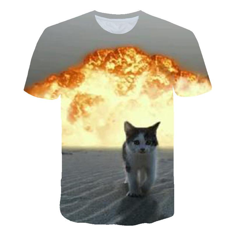 Мужская футболка с короткими рукавами и принтом животных, круглый вырез, повседневная спортивная мужская футболка-пуловер