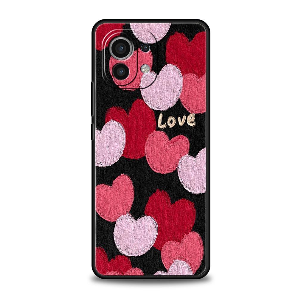 Чехол для телефона Love Flower Art для Xiaomi 14 13 12 11 Lite 13T 12T 11T Pro 9T Mi Poco X6 X5 M3 X3 Pro F5 F4 F3 5G Силиконовый чехол