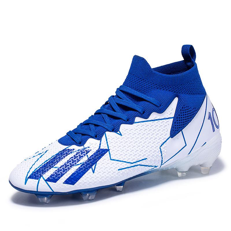 Gradual change sole high top AG football shoes fly weaving seamless process youth football training shoes spot