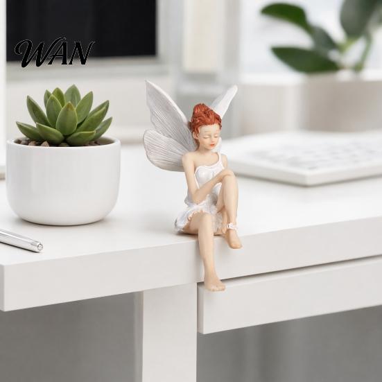 Bedroom Decorative Piece Flower Fairy Ornaments, Beautiful And Fine Carving Figurines, Small Figurine Resin Sculpture for Home Patio Balcony