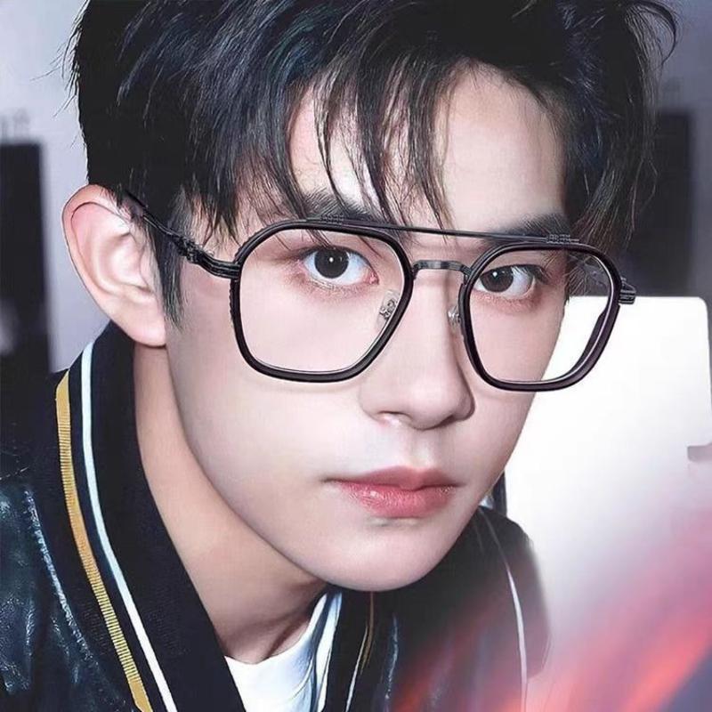 Оверсайз Металлические Ретро Модные Очки с Защитой от Синего Света для Мужчин и Женщин, Двойная Перекладина, Защита от Радиации, Компьютерные Зеркальные Очки для Чтения