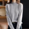 Pullover Sweater Female Wool Cross Half Height Solid Casual Long Sleeve Versatile Autumn and Winter Sweater Female