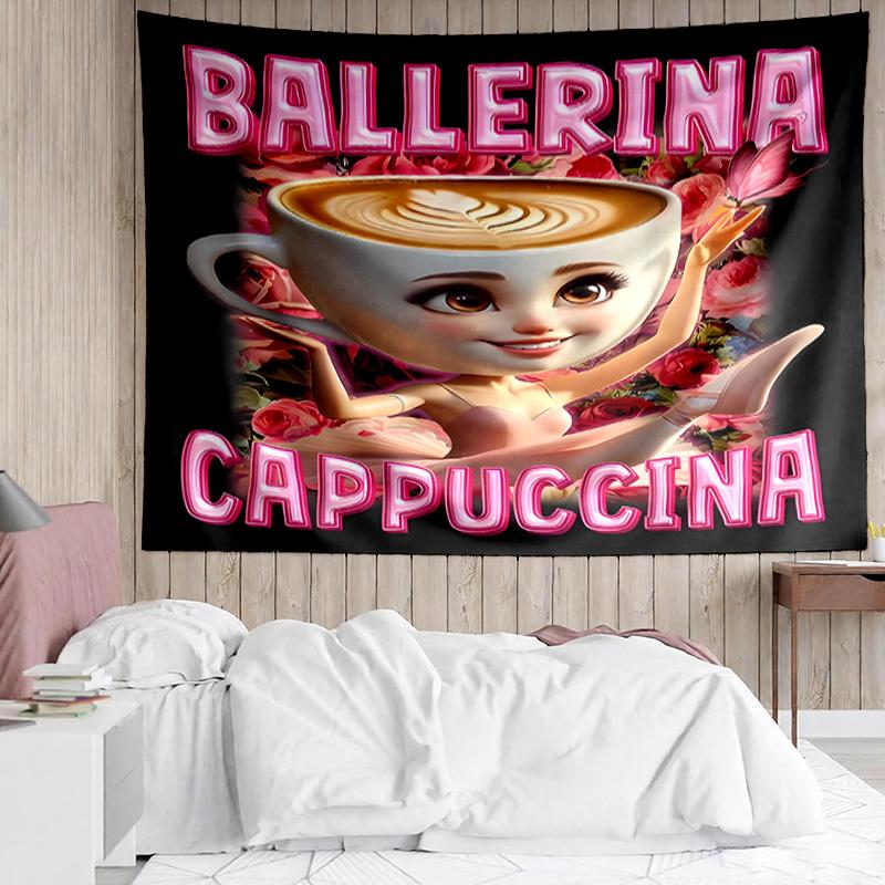 Italian Brainrot characters8 Tapestry for Bedroom Aesthetic Classroom Tapestries Wall Hanging for Living Room Dorm Office,Ideal Creative Gift
