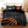 Black Basketball Print Quilt Cover Kids Gift Bedding Set Comfortable Duvet Cover Pillowcase Can Be Customized 3 Pieces