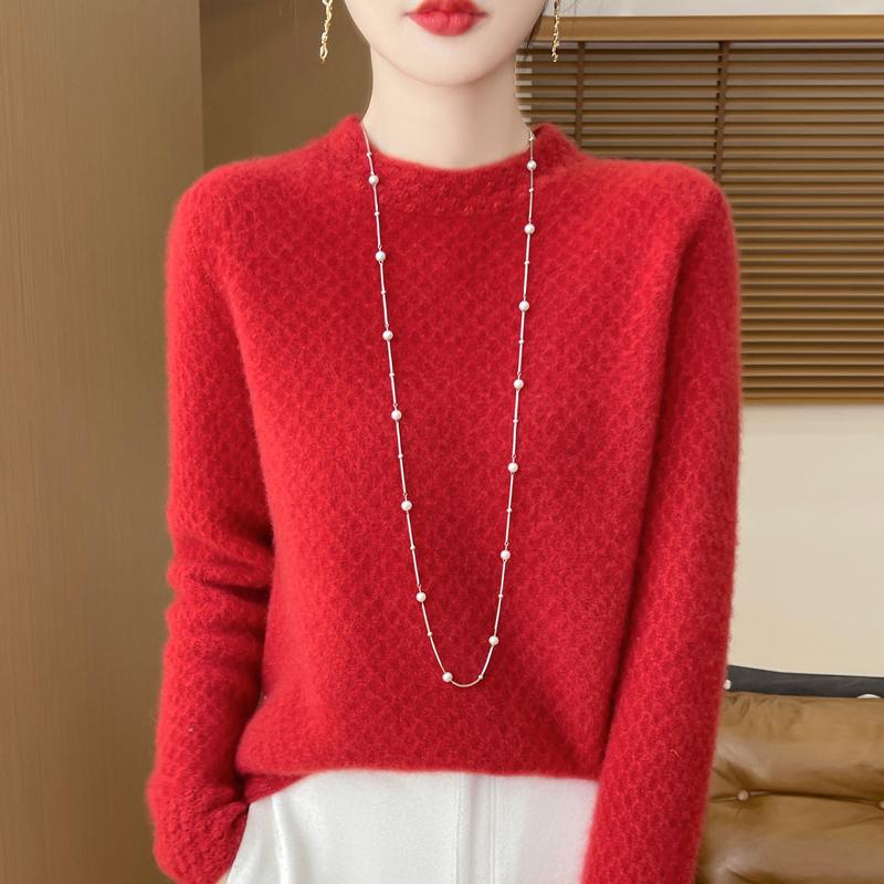 Женский кашемировый свитер Qinghe Cashmere 30% кашемир 70% шерсть Осень и Зима Пуловер Теплый и Модный