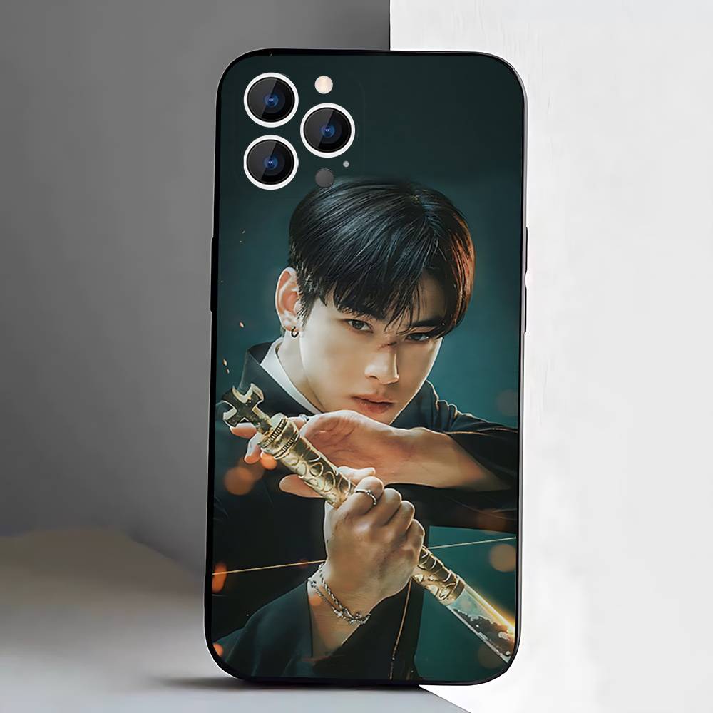 Чехол для телефона Cha E-EunWoo для iPhone 17,16,15,14,13,12,11,Pro,XS,Max,XR,Plus,E,SE4,Mini Черный Мягкий Чехол