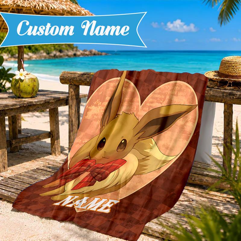 Custom Name Pika Beach Towel, Soft Quick-Dry Beach Towel, Ideal for Pool, Camping, Perfect Travel Essential Gift