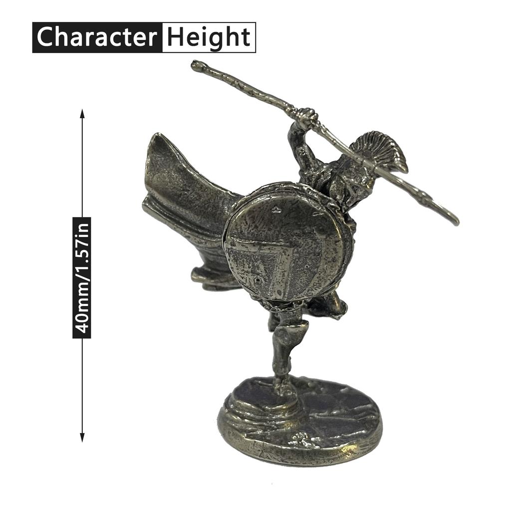 1pc Ancient White Brass Spartan Rome Soliders Figurines Miniatures Vintage Metal Soldiers Model Statue Desktop Ornament Gift