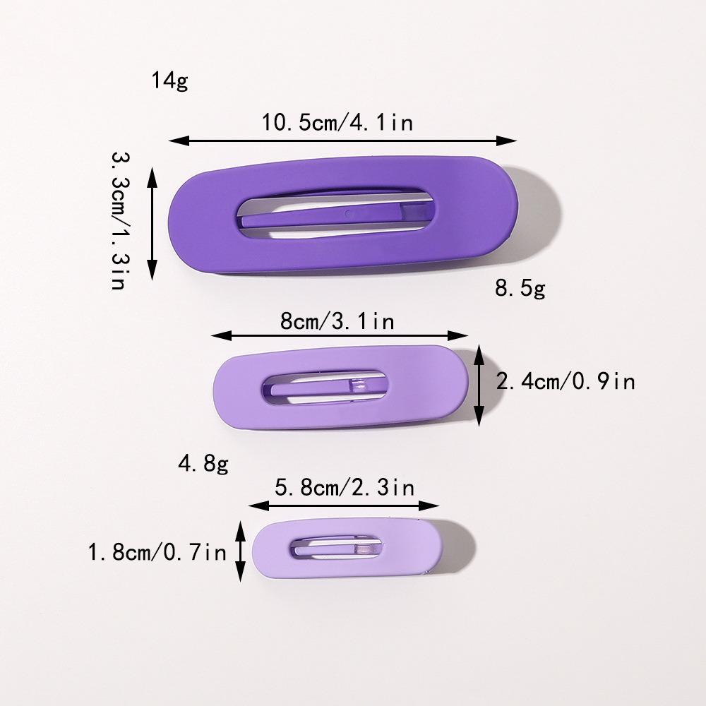 3Pcs Matte Hair Claws Large Hair Barrettes Useful Flat Hair Clips Women