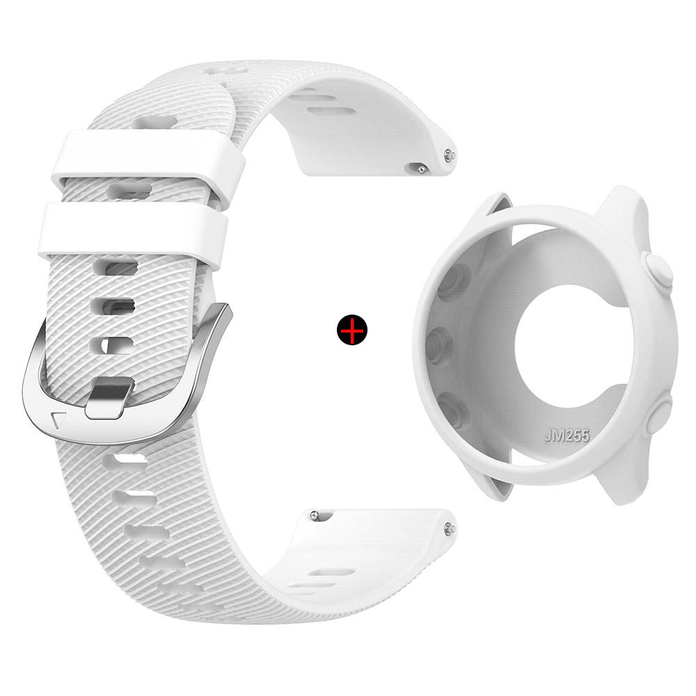 Для Garmin Forerunner 255/265 Ремешок для часов + Чехол для часов Серебристая Пряжка Браслет на запястье Высококачественный Прочный Силиконовый Умный Ремешок
