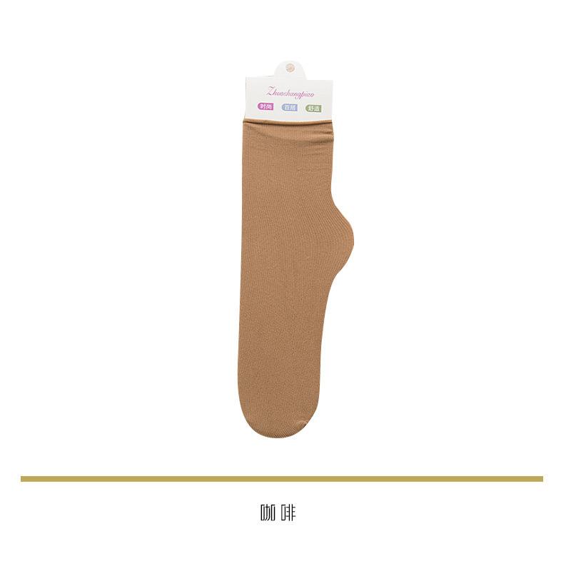 Velvet socks for girls, new summer style, thin ice silk socks, solid color mid-calf socks, dopamine socks
