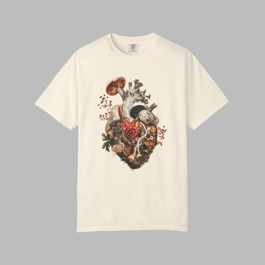 Organic Plant Heart Retro Collage T-Shirt