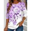 3D Print Autumn Women's T Shirt Floral Graphic Plants Stylish Casual Long Sleeve T-shirts Round Neck Regular Tops Flower Printed Pullover