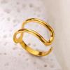 Минималистичные кольца из нержавеющей стали для женщин, золотого цвета, геометрические, трендовые, открывающиеся, свадебные, рождественские, прочные, ювелирные изделия, подарок
