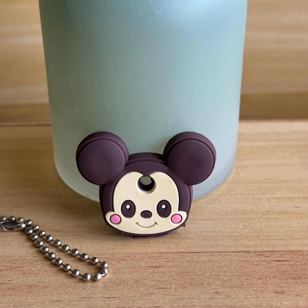 1&2 Pcs Cartoon Keychain Stitch Minnie Key Chains Spider Cartoon Man Cat Key Cover Caps Car Keychain Key Ring Holder Women