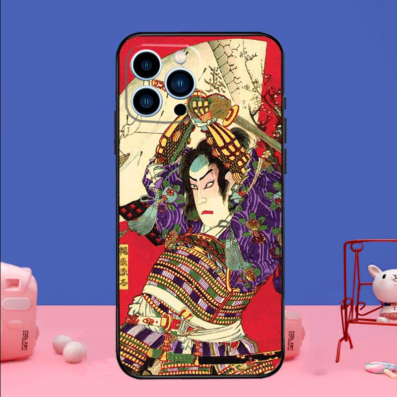 Japanese Samurai Art Phone Case For iPhone 17 16 14 13 12 11 15 Pro Max mini 15 16 Plus 16e 17 Air Bumper Cover