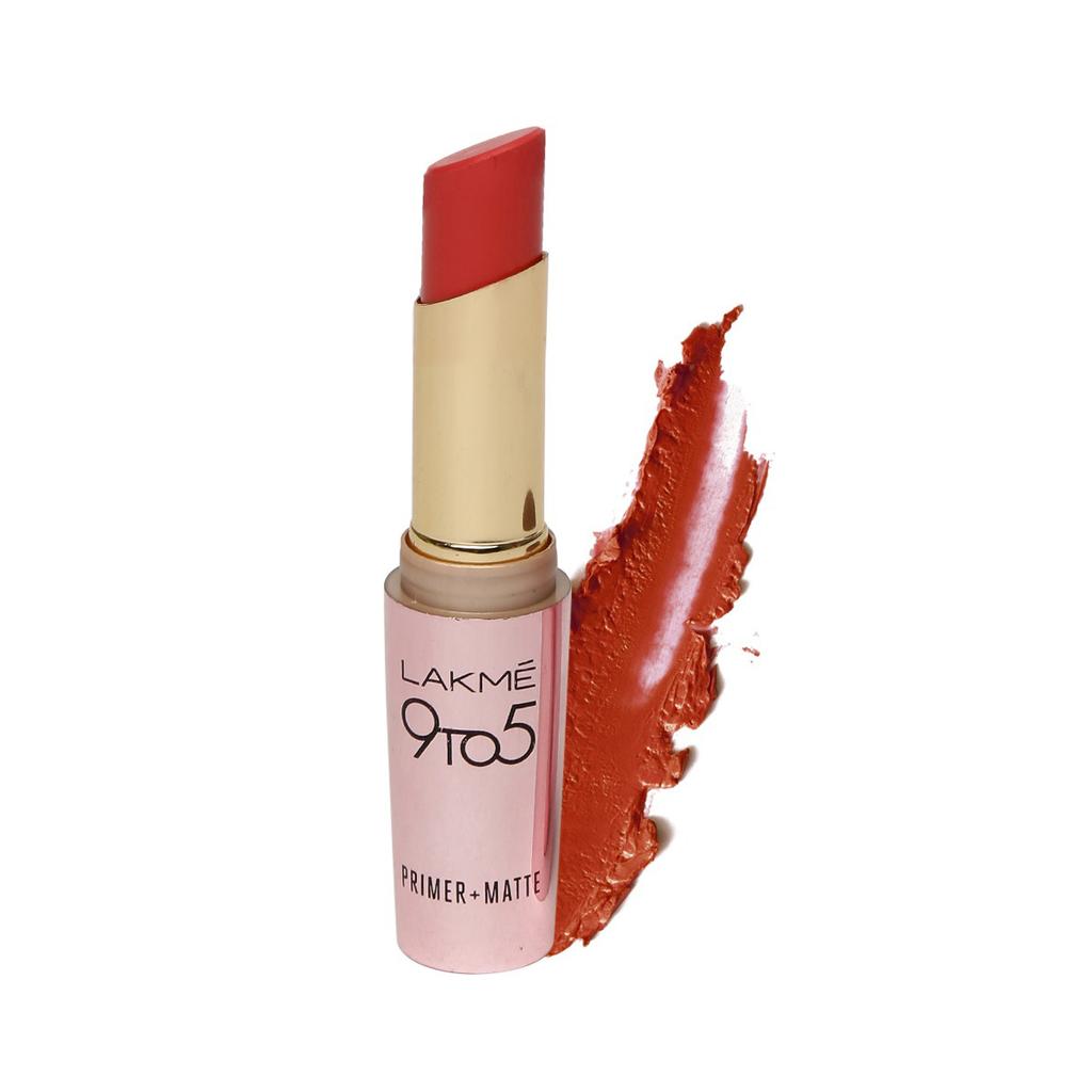 Primer + Matte Lipstick Brick Blush (3.6 G), Primer + Matte Lipstick Brick Blush, Lakme