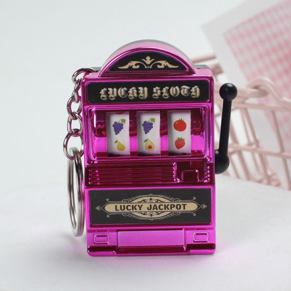 Funny Lucky Jackpot Keyrings Mini Fruit Slot Machine Keychain Slot Machine Key Chains Gift Pendant