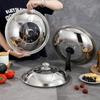 Visible Cooking Pot Lid Stainless Steel Frying Pan Cover Round Wok Lids Cookware Parts