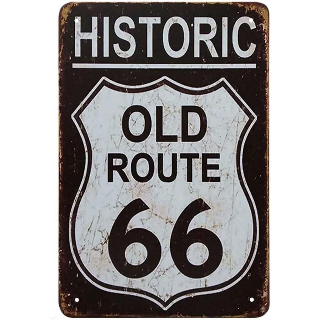 США Маршрут 66 Металлические таблички Настенный плакат Табличка Предупреждающий знак Винтажная железная картина Украшение для дома Кафе Гостиной Клуба Бара