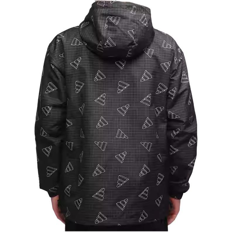 adidas Куртки Мужские Черные С Капюшоном Несъемным Средней Длины GP1825