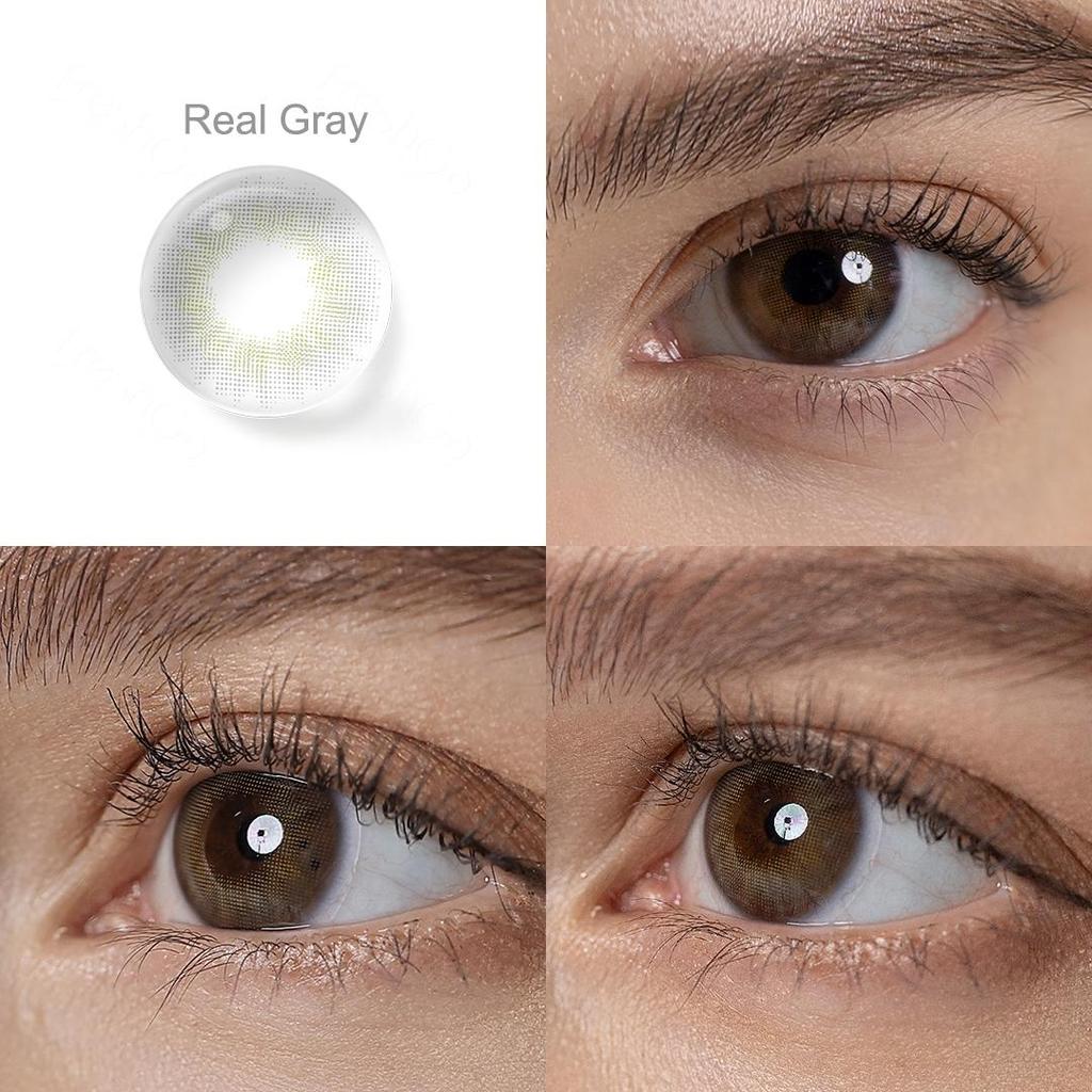 FreshGo Контактные линзы Natrual Color для глаз, косметика, серые контактные линзы для глаз, 1 пара цветных линз для ежегодных красавиц