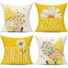 Spring Daisy, Dwarf, Sunflower, Peach Skin, Velvet, Living Room Sofa Decoration, Pillow Cover, Pillowcase