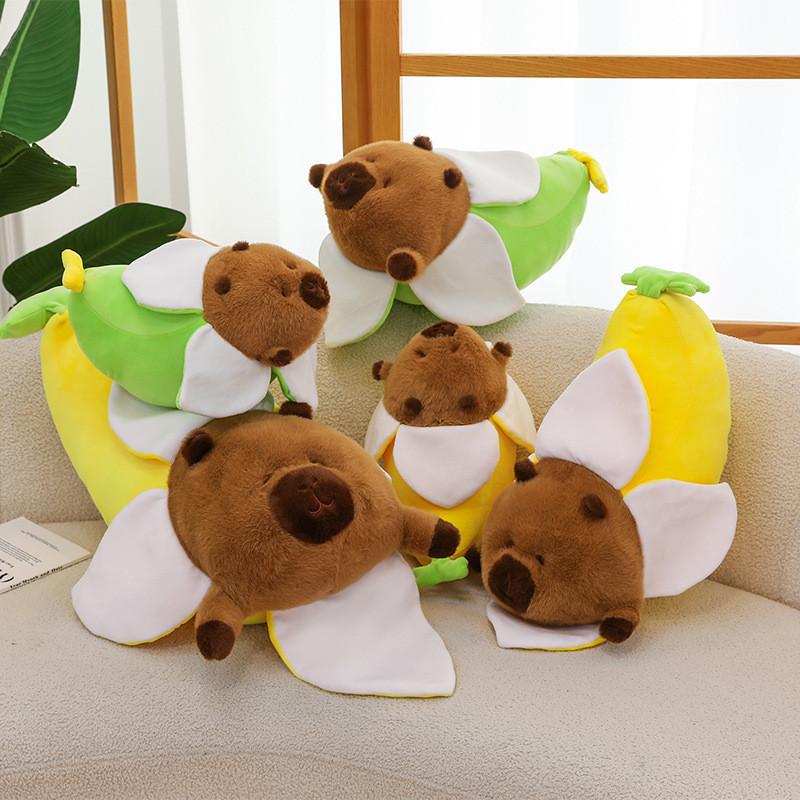 Capybara Banana Plush Toys Cartoon Animals Fill Doll Pillow Cushion Gifts Xmas