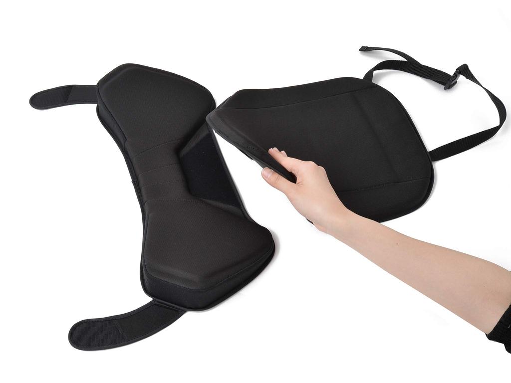 EXGEL Hug Drive Slim Car Twill Gel Seat Full Sport Made in with Lumbar Cushion, Black, Cushion, Support, Type, Japan, Support, HUD03-TB