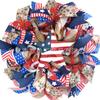 4th Of July Wreath Door Hanging Decoration With USA Flag Patriotic Party Home Outdoor Festive Display