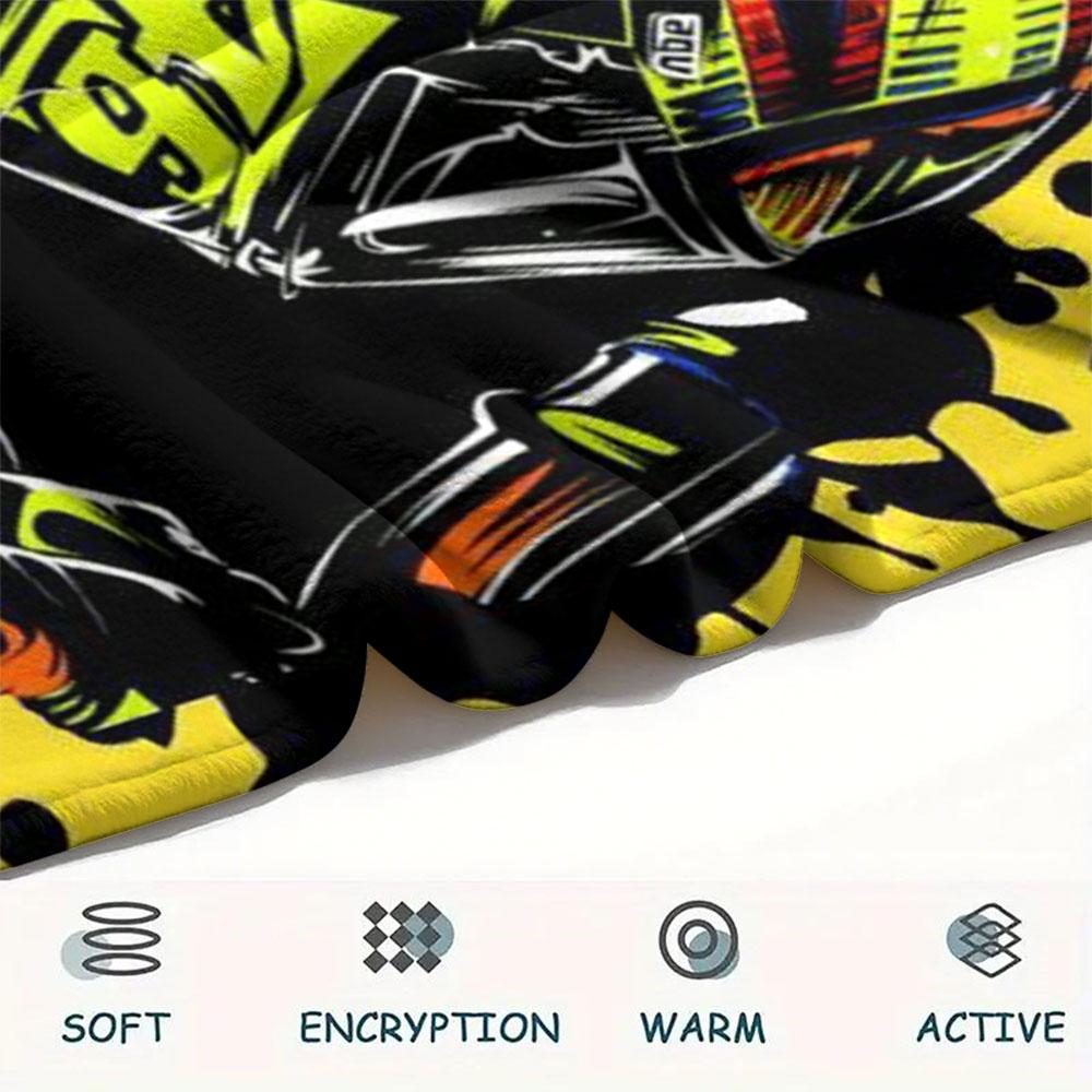 Anthony Vr46 Graffiti Helmet Blanket Sofa Blanket Camping Trip Sheet Christmas Gifts Bedroom