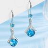 Sace Gems Серьги-капли с медным синим цирконием для женщин, шикарные и элегантные подарки на свадьбу