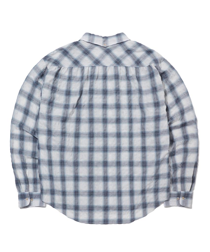 PENFIELD Ombre Seersucker Open Collar Shirt Blue_Fs1Wr54U