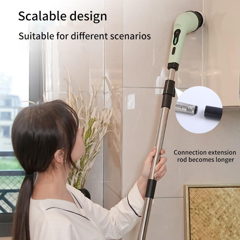 25W Multifunctional Wireless Electric Cleaning Brush Household Kitchen Bathroom Rotary Scrubber Portable Handheld Cleaning Gadgets