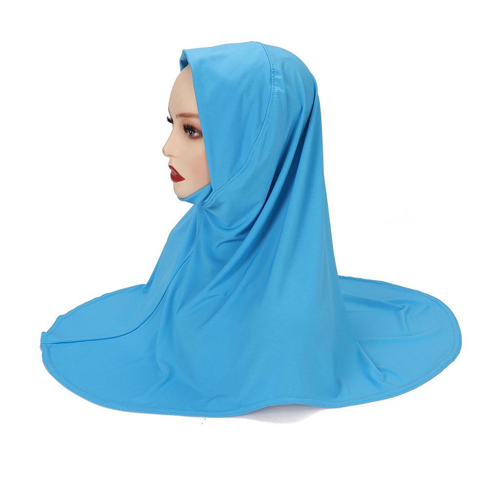 Malay Double Chin Undercap Muslim Women Solid Color Inner Scarf Islamic Instant Hijab Ladies Cap Crystal Hemp Bonnet Hat 80*55cm