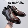 Business Shoes Summer New Leather Shoes Black Lace-up Trend Versatile Civil Servant Soft Sole Formal Men's Shoes 24268-A