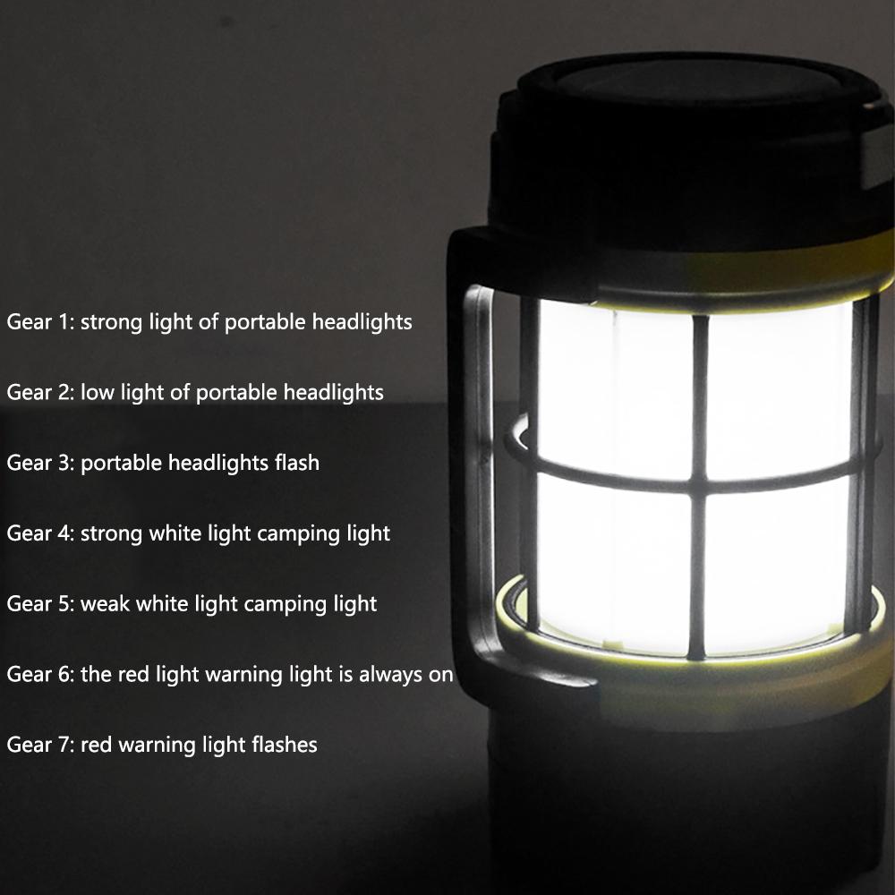 LED Lantern Solar USB Rechargeable Light Outdoor Camping Hiking Emergency Lamp