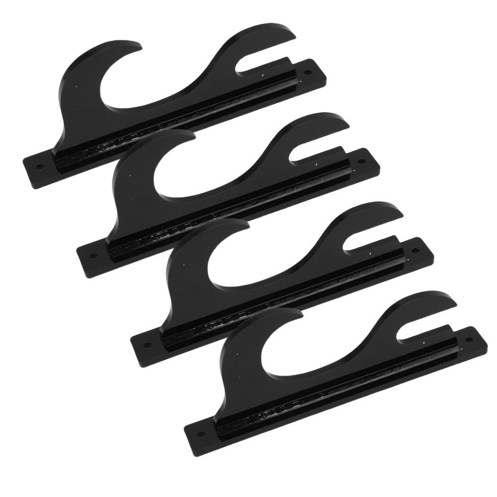 4Pcs Black Wall Mount Sword Stand 16.5x7cm 2 Tier Sword Rack Living Room Display