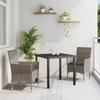 VidaXL 3-Piece Garden Dining Set with Cushions Synthetic Rattan Grey 3379786