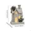 Christmas Snow House Statue Decor with Light, Craft, Wooden Village Figurine,
