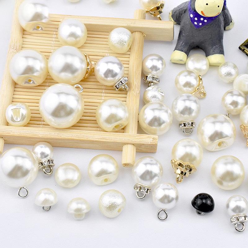 Круглые пуговицы с жемчугом для женских свитеров, шифоновых рубашек и декоративной одежды