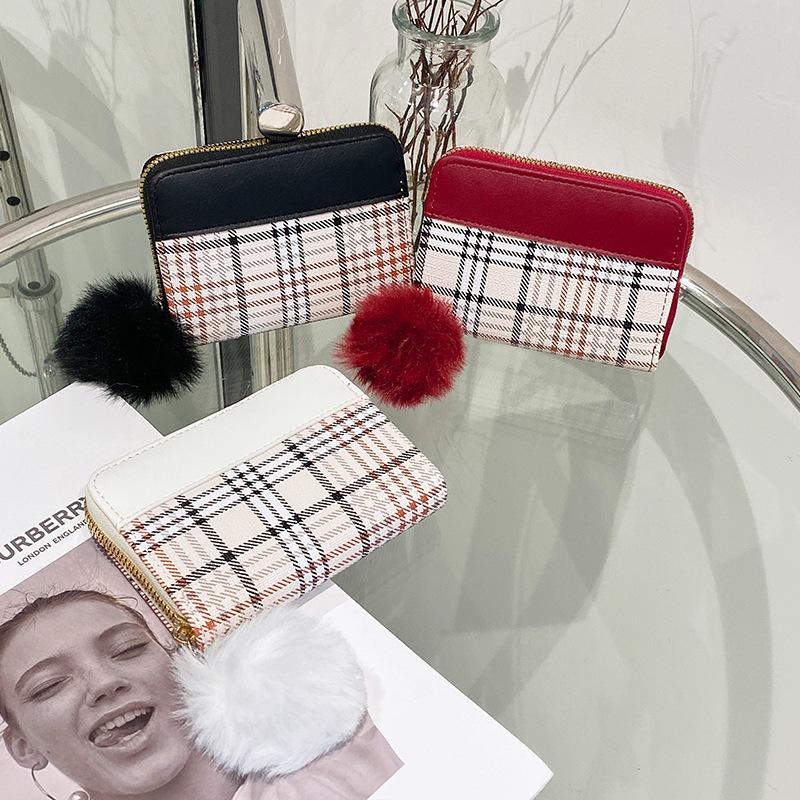 Маленький клетчатый кошелек, женская сумка-клатч, сумка Fresh and Sweet, новая сумка для мелочи.