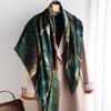 100% Pure Silk Scarf Women Neck Foulard Square Small Headband Vintage Print Neckerchief Scarves Bandana 110*110cm