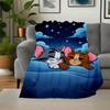 "Tom & Jerry: Cozy Night Adventure Pillowcase"Blanket Flannel Throw Blanket for Sofa, Bed, Travel, Camping, Office