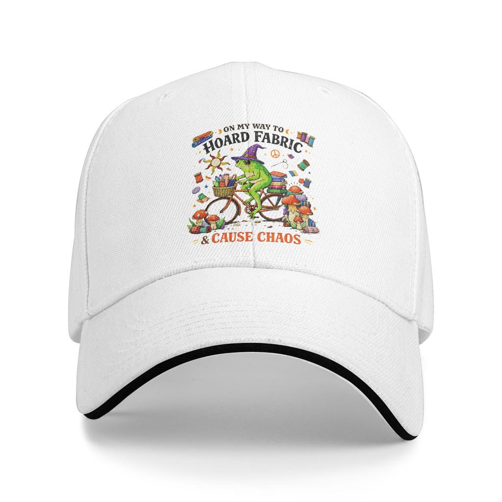 New On My Way to Hoard Fabrics and Cause Chaos Golf Hat Unisex Trucker Hat Daily Workouts Adjustable Fit Sun Caps